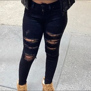 Black Ripped Jeans From American Eagle